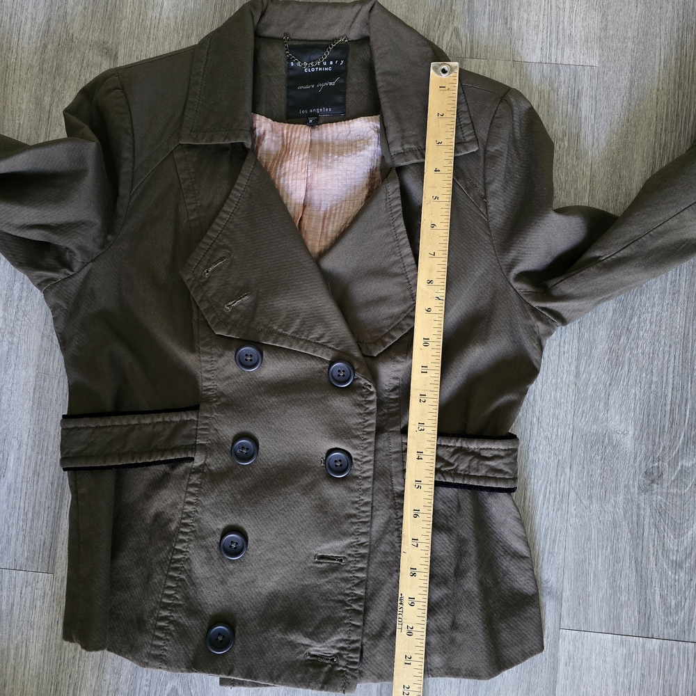 Sanctuary Dark Olive Double-Breasted Trench Coat - Picture 10 of 10